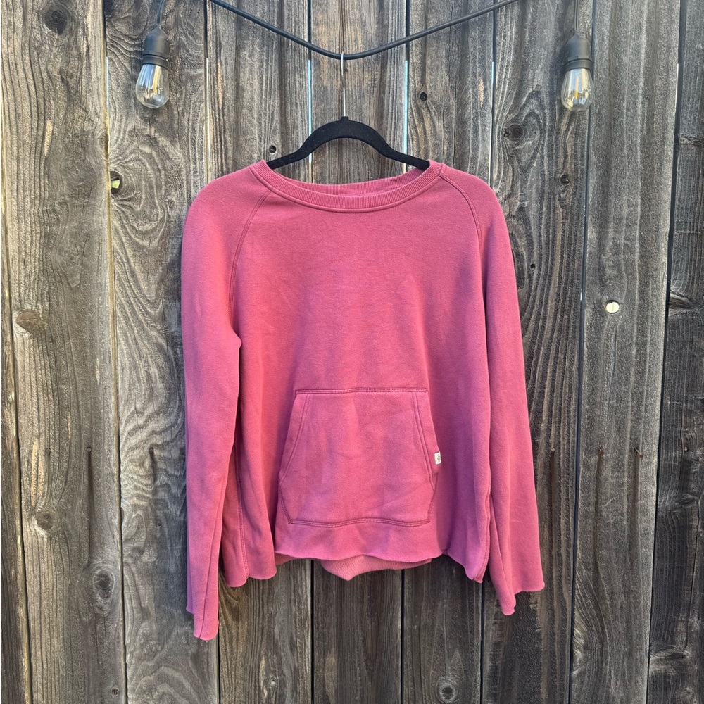 Ugg Hallidie Pinkish Red Crew Neck Short Pile Faux Fur Pullover size large